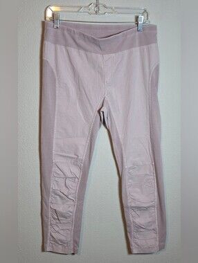 XCVI Wearables Jetter Cropped Leggings Size Small Mauve Lagenlook Ruched Poplin